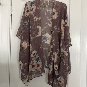 Purple floral kimono